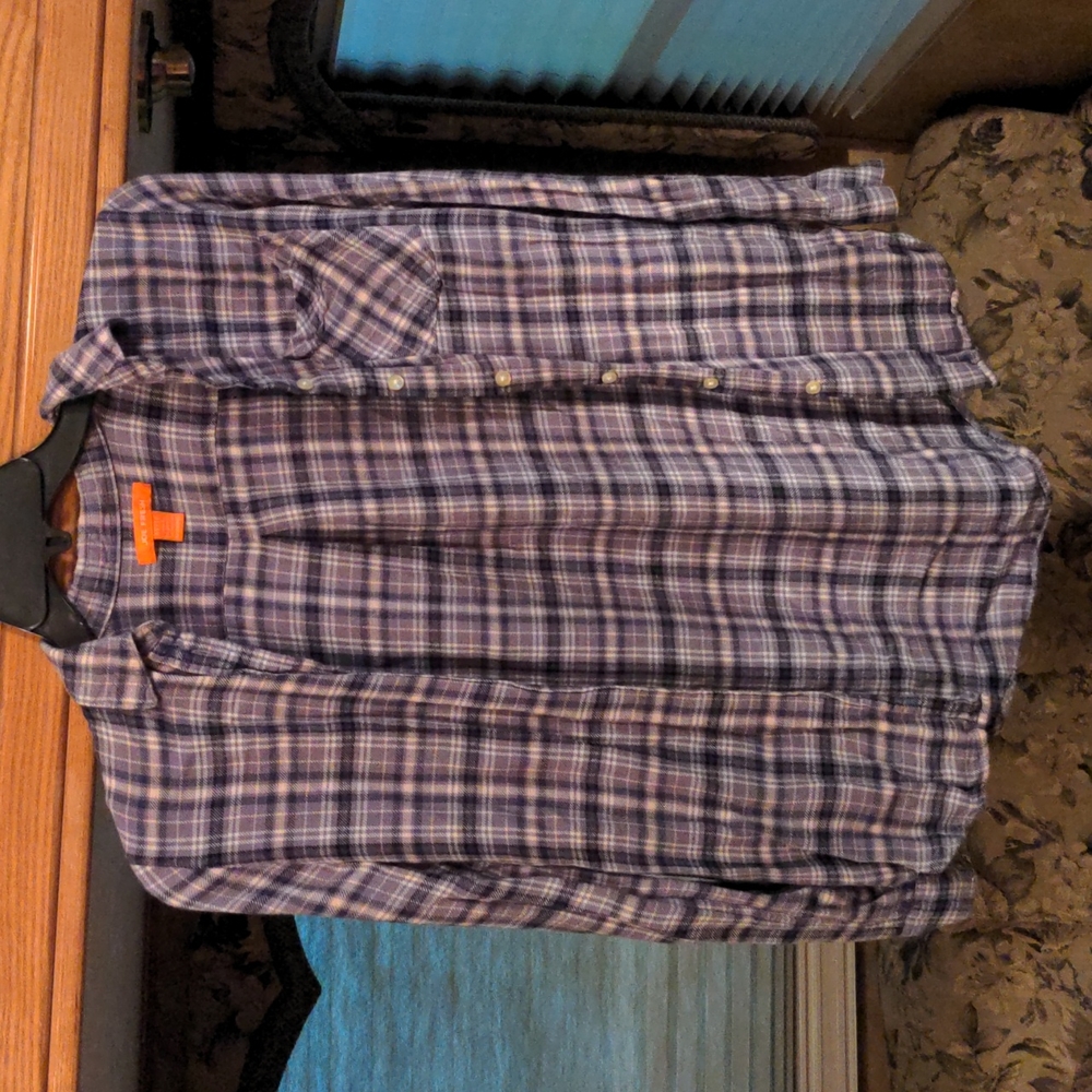 How fresh, XS, navy blue and gray button down shirt